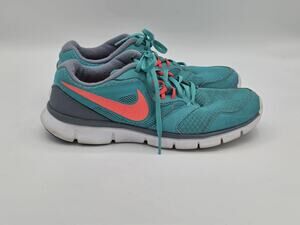 Nike Flex Experience Run Womens 9 Teal Coral Running Shoes 642853-300 2014